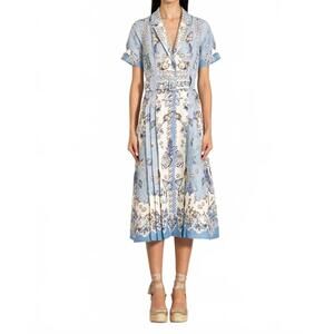NEW RANNA GILL vega midi shirt dress in multi color